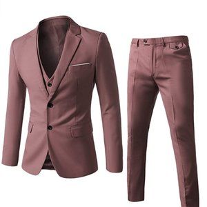 Mens Suits 2 Button Slim Fit 3 Pieces Suit